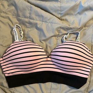 Victoria’s Secret bralette XL pink and black stripes